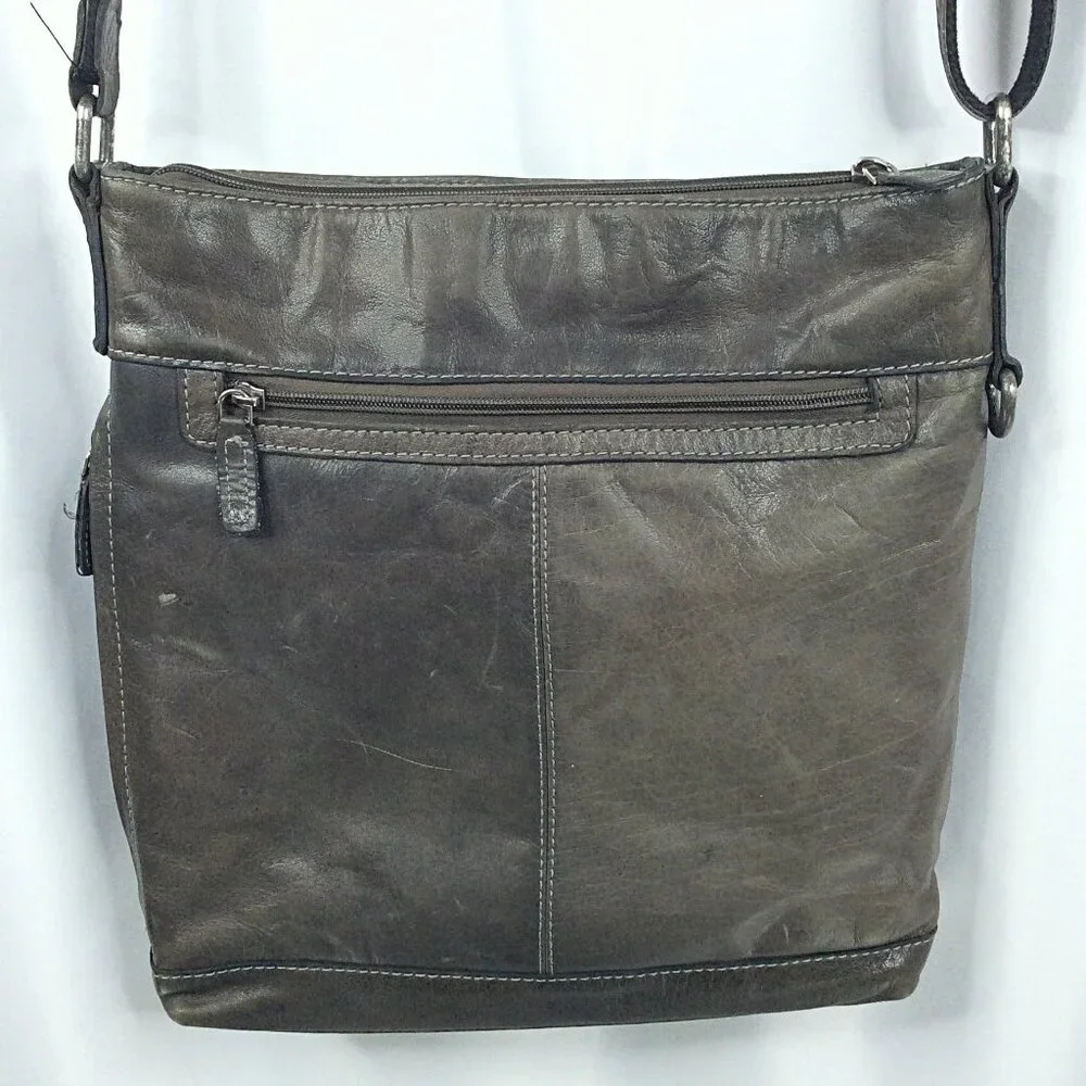 Jack Georges Voyager‎ Olive Brown Leather Crossbody Shoulder Bag